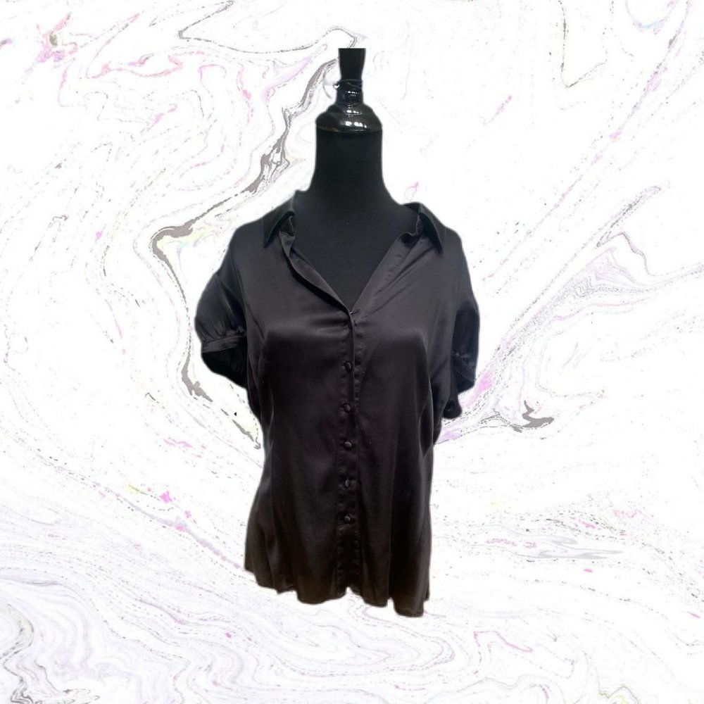 White House Black Market Silk Button Up Blouse